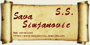 Sava Simjanović vizit kartica